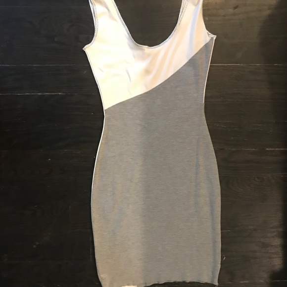 Josh Goot size small bodycon gray and white dress - Picture 3 of 5